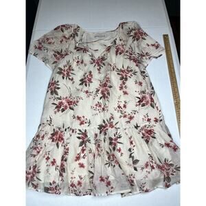 Abercrombie & Fitch Cream Mini Dress with Dusty Rose Floral Print